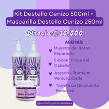 Cargar imagen en el visor de la galería, Kit  Shampoo + Acondicionador 500ml + Mascarilla de 250ml Destellos de Color
