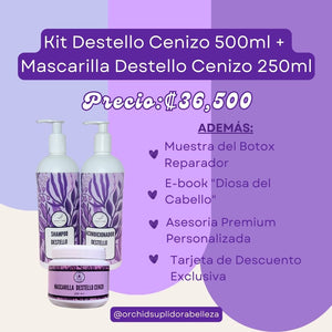 Kit  Shampoo + Acondicionador 500ml + Mascarilla de 250ml Destellos de Color