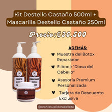 Cargar imagen en el visor de la galería, Kit  Shampoo + Acondicionador 500ml + Mascarilla de 250ml Destellos de Color
