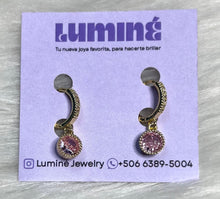 Cargar imagen en el visor de la galería, Arete Huggie Rosa Candy Rodio Premium
