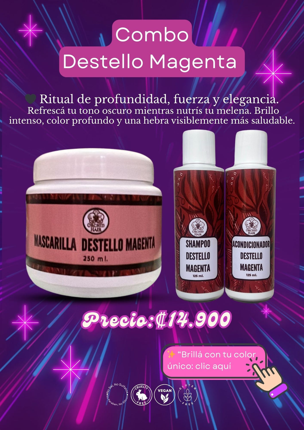 Mascarilla Destello Magenta 250 ml